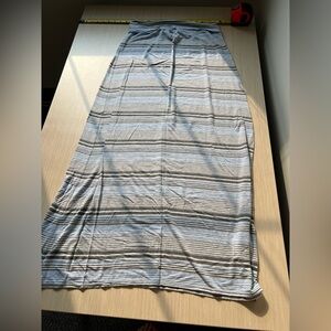 Max Studio blue black gray white stripe Maxi Skirt - Size Large
